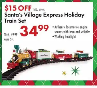 Boscov's Santa's Village Express Holiday Train Set offer