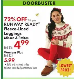 Boscov's RUNWAY READY Fleece-Lined Leggings offer