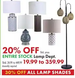Boscov's STOCK Lamp Dept offer