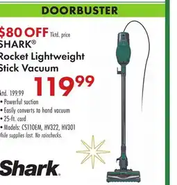 Boscov's SHARK Rocket Lightweight Stick Vacuum offer