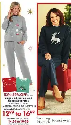 Boscov's Classic & Embroidered Fleece Separates offer