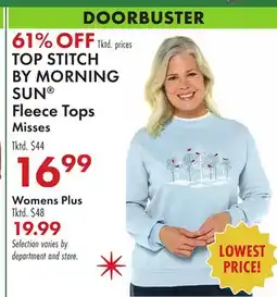 Boscov's TOP STITCH BY MORNING SUN Fleece Tops offer