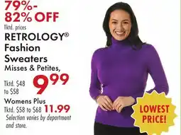 Boscov's RETROLOGY Fashion Sweaters offer