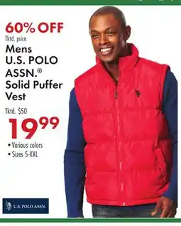 Boscov's Mens U.S. POLO ASSN. Solid Puffer Vest offer
