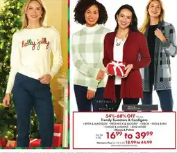 Boscov's Trendy Sweaters & Cardigans offer