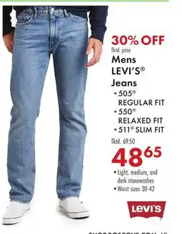 Boscov's Mens LEVI'S Jeans offer