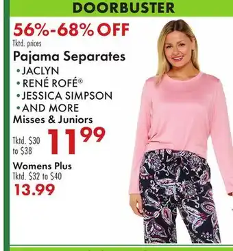 Boscov's Pajama Separates offer