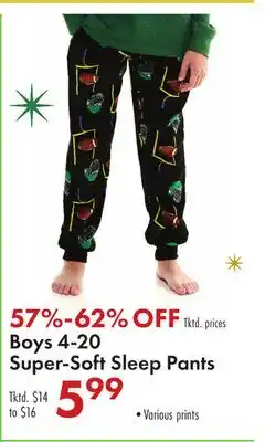 Boscov's Boys 4-20 Super-Soft Sleep Pants offer