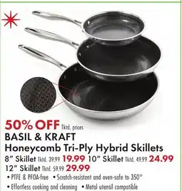 Boscov's BASIL & KRAFT Honeycomb Tri-Ply Hybrid Skillets offer