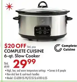 Boscov's COMPLETE CUISINE 6-qt. Slow Cooker offer