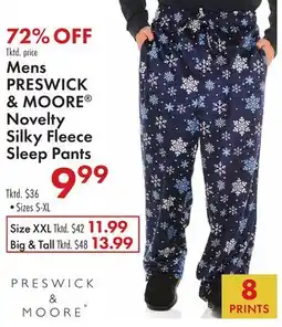 Boscov's Mens PRESWICK & MOORE Novelty Silky Fleece Sleep Pants offer