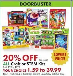 Boscov's ALL Craft or STEM Kits offer