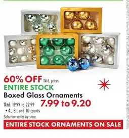 Boscov's ENTIRE STOCK Boxed Glass Ornaments offer