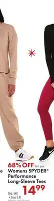 Boscov's Womens SPYDER Performance Long-Sleeve Tees offer
