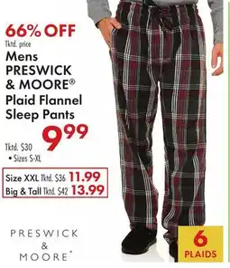 Boscov's Mens PRESWICK & MOORE Plaid Flannel Sleep Pants offer
