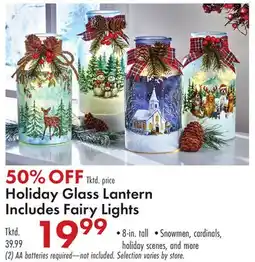 Boscov's Holiday Glass Lantern Includes Fairy Lights offer