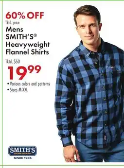 Boscov's Mens SMITH'S Heavyweight Flannel Shirts offer