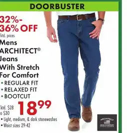 Boscov's Mens ARCHITECT Jeans With Stretch For Comfort offer