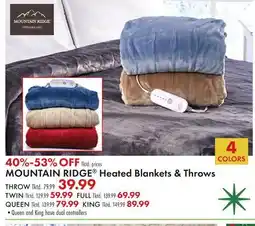 Boscov's MOUNTAIN RIDGE Heated Blankets & Throws offer