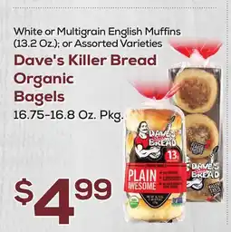 DeCicco & Sons Dave's Killer Bread Organic Bagels 16.75-16.8 Oz. Pkg offer