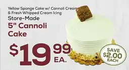 DeCicco & Sons Yellow Sponge Cake w/Cannoli Cream & Fresh Whipped Cream 5 Cannoli Cake offer