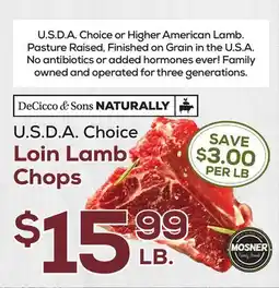 DeCicco & Sons Choice Loin Lamb Chops offer
