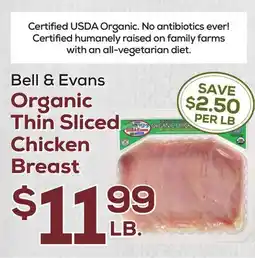 DeCicco & Sons Bell & Evans Organic Thin Sliced Chicken Breast offer
