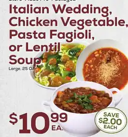 DeCicco & Sons Italian Wedding, Chicken Vegetable, Pasta Fagioli, or Lentil Soup offer