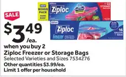 Stop&Shop Ziploc Freezer or Storage Bags offer