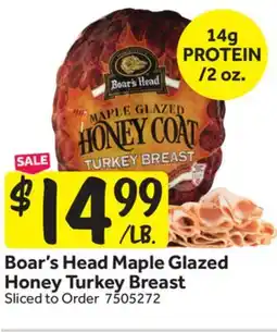 Stop&Shop Boar's Head Maple Glazed Honey Turkey Breast offer