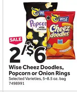 Stop&Shop Wise Cheez Doodles, Popcorn or Onion Rings offer