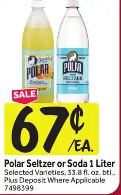 Stop&Shop Polar Seltzer or Soda 1 Liter offer