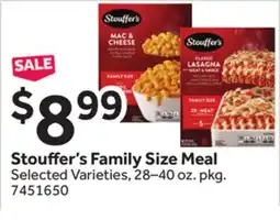 Stop&Shop Stouffer's Family Size Meal offer