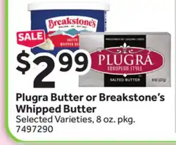 Stop&Shop Plugra Butter or Breakstone's Whipped Butter offer