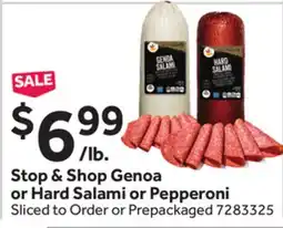 Stop&Shop Stop & Shop Genoa or Hard Salami or Pepperoni offer
