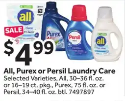 Stop&Shop All, Purex or Persil Laundry Care offer