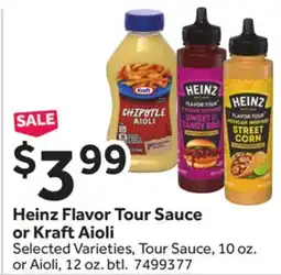 Stop&Shop Heinz Flavor Tour Sauce or Kraft Aioli offer