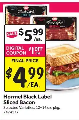 Stop&Shop Hormel Black Label Sliced Bacon offer
