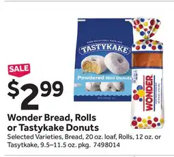 Stop&Shop Wonder Bread, Rolls or Tastykake Donuts offer