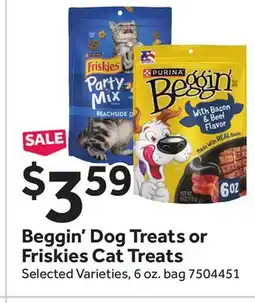 Stop&Shop Beggin' Dog Treats or Friskies Cat Treats offer