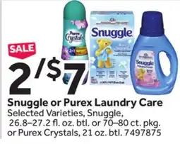 Stop&Shop Snuggle or Purex Laundry Care offer
