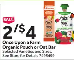 Stop&Shop Once Upon a Farm Organic Pouch or Oat Bar offer