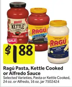 Stop&Shop Ragú Pasta, Kettle Cooked or Alfredo Sauce offer