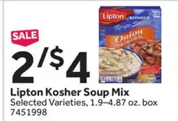 Stop&Shop Lipton Kosher Soup Mix offer