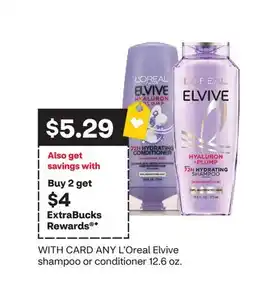 CVS ANY L'Oreal Elvive shampoo or conditioner offer
