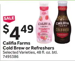 Stop&Shop Califia Farms Cold Brew or Refreshers offer