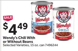 Stop&Shop Wendy's Chili With or Without Beans offer
