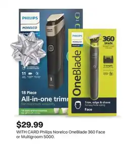 CVS Philips Norelco OneBlade 360 Face or Multigroom 5000 offer