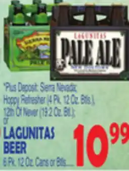 Bravo Supermarkets LAGUNITAS BEER 6 Pk. 12 Oz. Cans or Btls offer