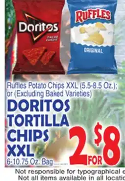 Bravo Supermarkets DORITOS TORTILLA CHIPS XXL 6-10.75. Bag offer